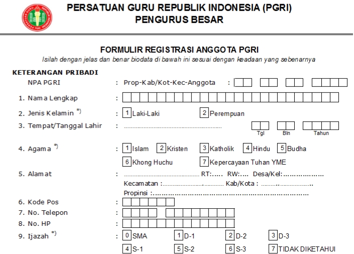 Pendaftaran PGRI Kepulauan Mentawai - Persatuan Guru Republik Indonesia Cabang Kepulauan Mentawai